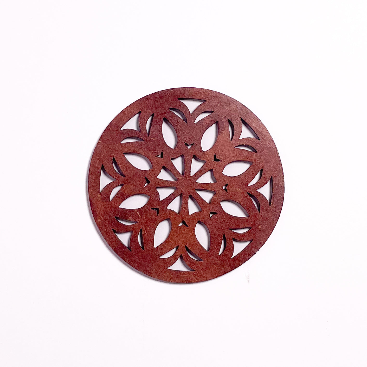 Wooden Ekaadash Mandala Coasters with Holder
