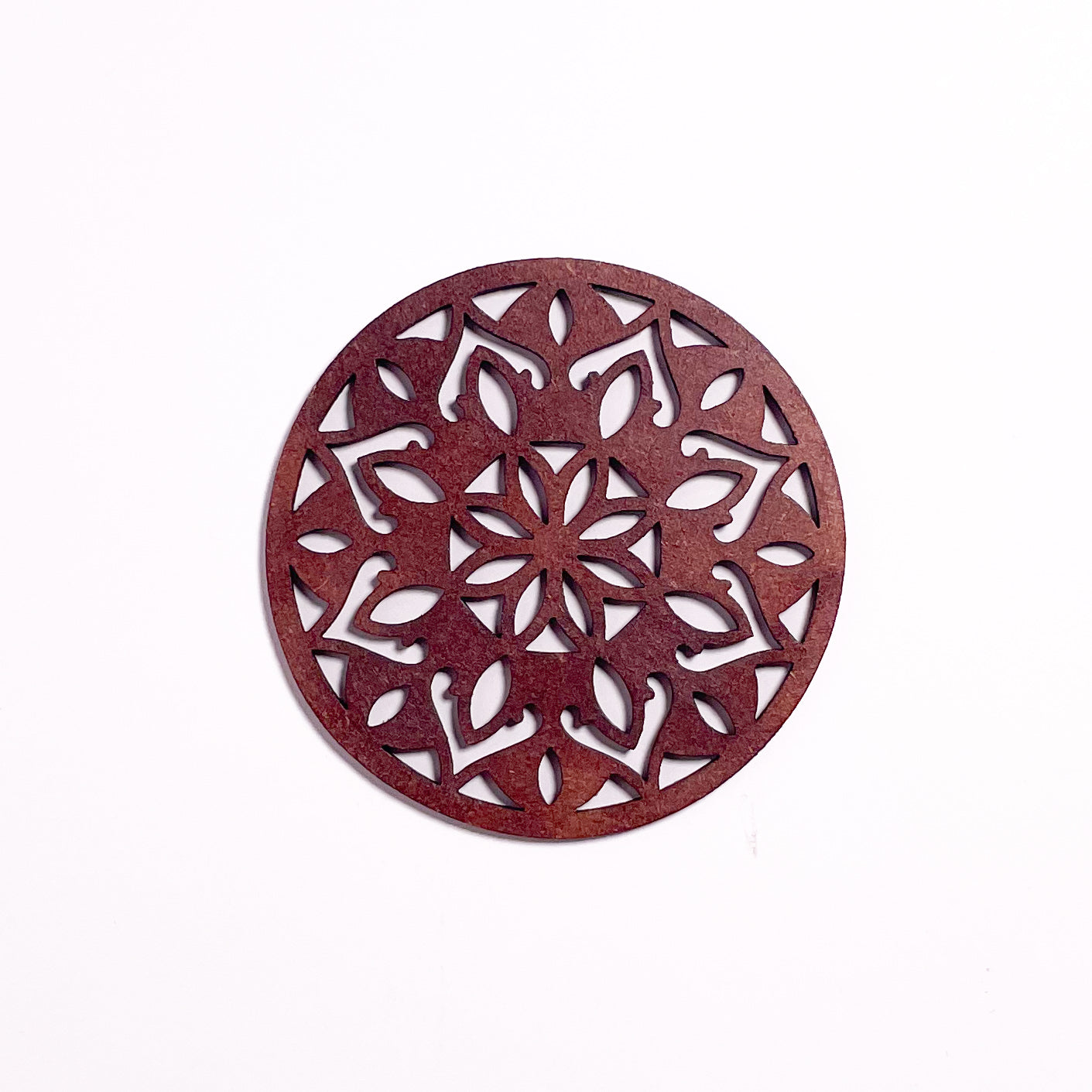 Wooden Dvaadash Mandala Coasters with Holder