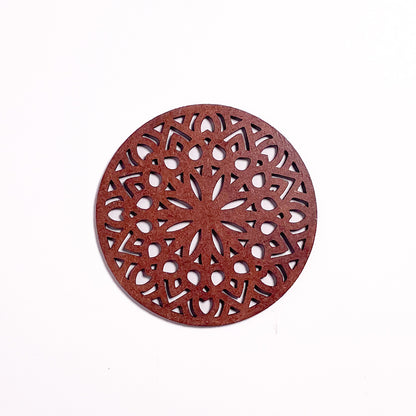 Wooden Panchadash Mandala Coasters with Holder