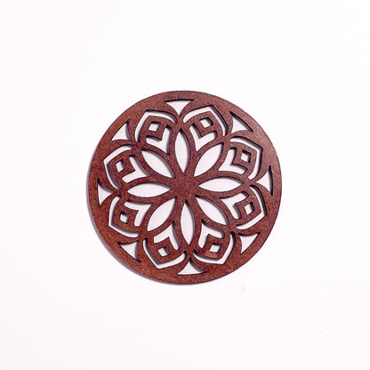 Mandala Art Coasters-Shodash Wooden-Warm Walnut