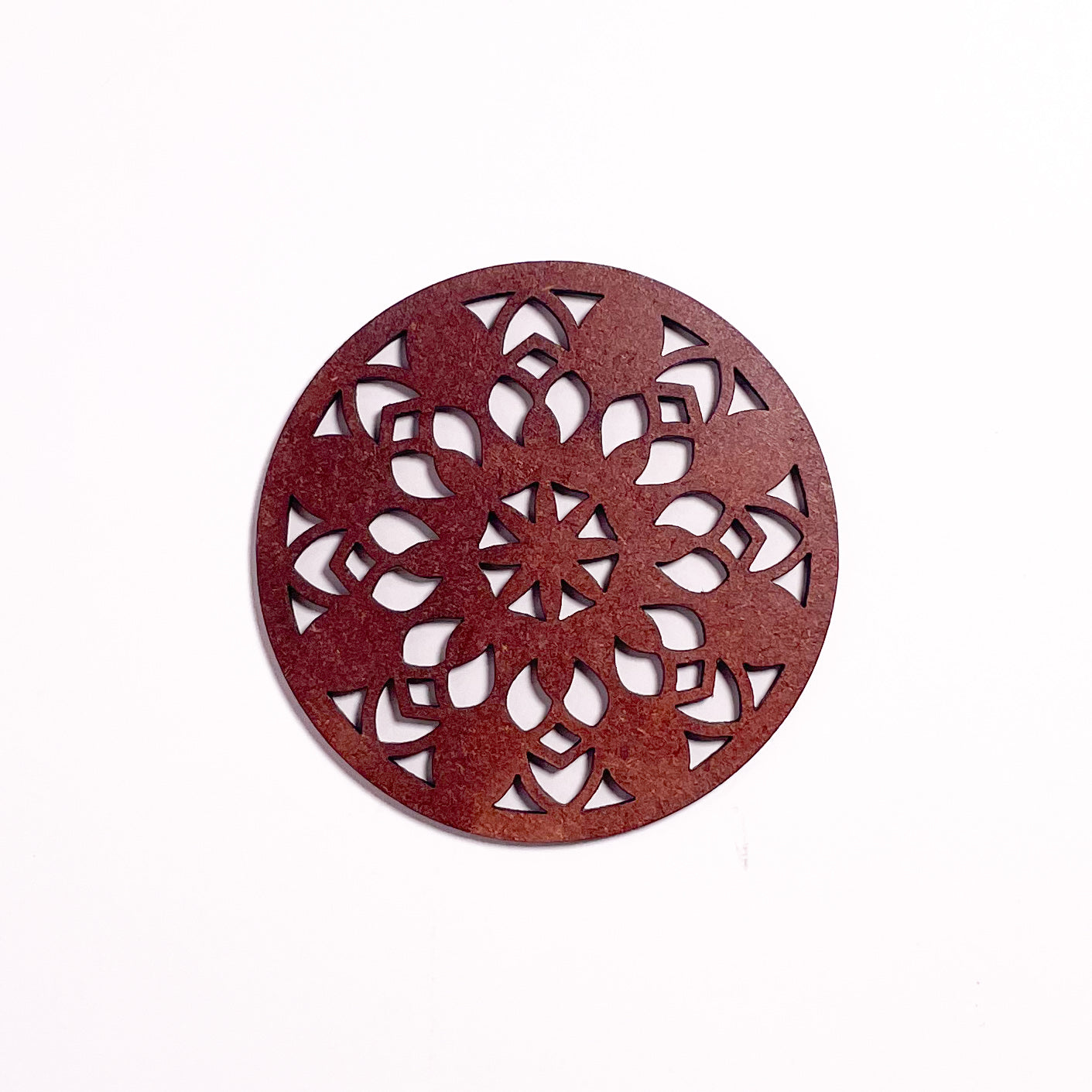 Mandala Art Coasters-Vimsati Wooden-Warm Walnut