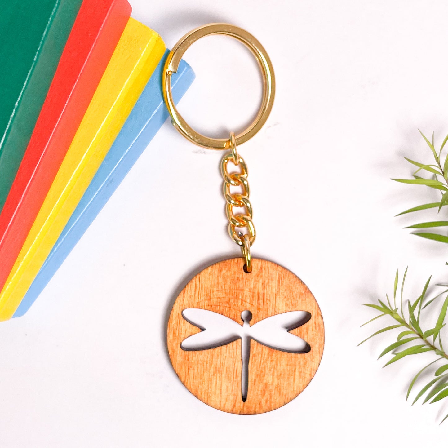 Spirit Animal Key Chain-Butter Fly Eka Wooden-Red Cedar