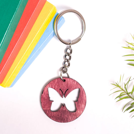 Butter Fly Dwe Wooden Key Chain