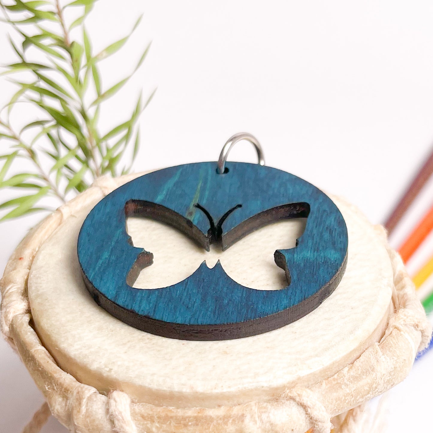 Butter Fly Dwe Wooden Key Chain