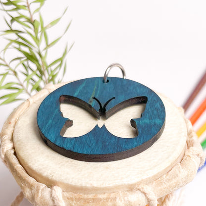 Butter Fly Dwe Wooden Key Chain