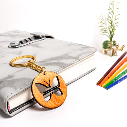 Butter Fly Dwe Wooden Key Chain