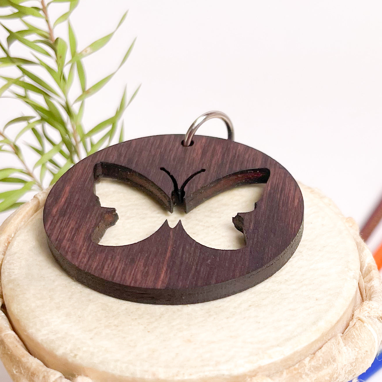 Butter Fly Dwe Wooden Key Chain