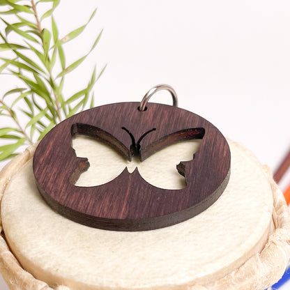 Butter Fly Dwe Wooden Key Chain