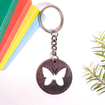 Butter Fly Dwe Wooden Key Chain