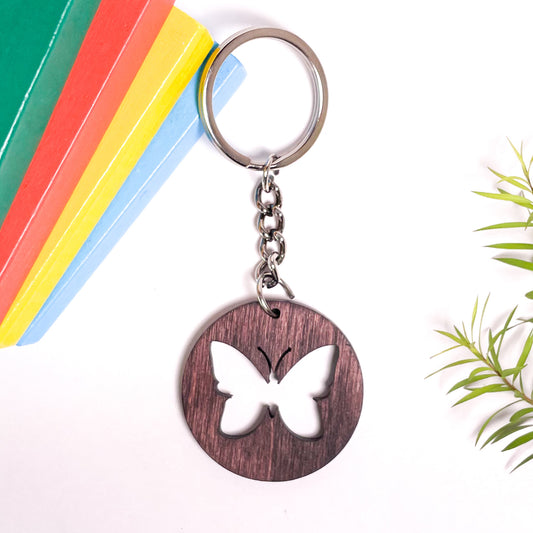 Butter Fly Dwe Wooden Key Chain