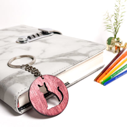 Cat Eka Wooden Key Chain