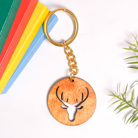 Spirit Animal Key Chain-Deer Eka Wooden-Red Cedar
