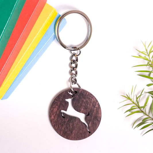 Spirit Animal Key Chain-Deer Dwe Wooden-Rose Wood