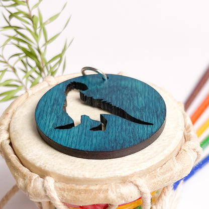 Dinosaur Eka Wooden Key Chain