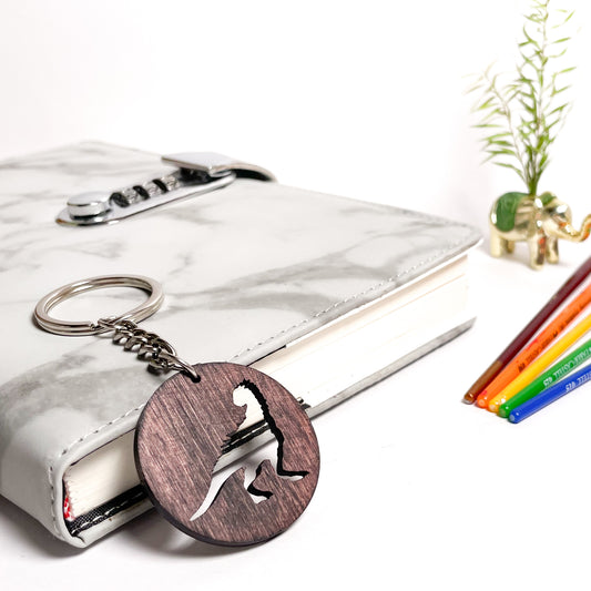 Dinosaur Eka Wooden Key Chain