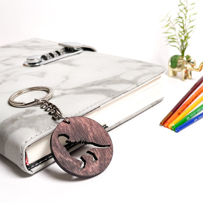 Dinosaur Eka Wooden Key Chain