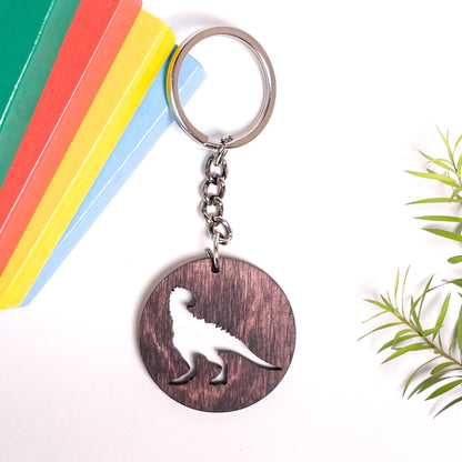 Dinosaur Eka Wooden Key Chain
