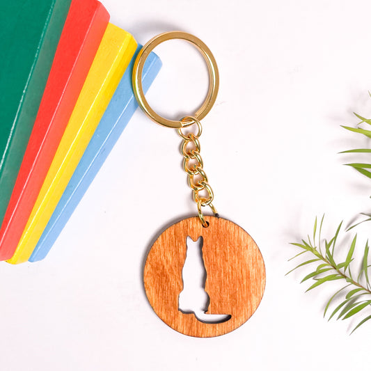 Spirit Animal Key Chain-Dog Eka Wooden-Red Cedar