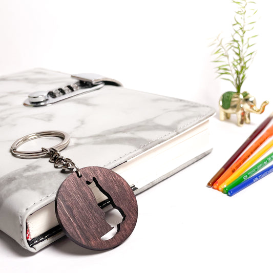 Dog Eka Wooden Key Chain