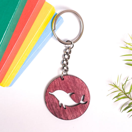 Spirit Animal Key Chain-Dolphin Eka Wooden-Cherry Wood