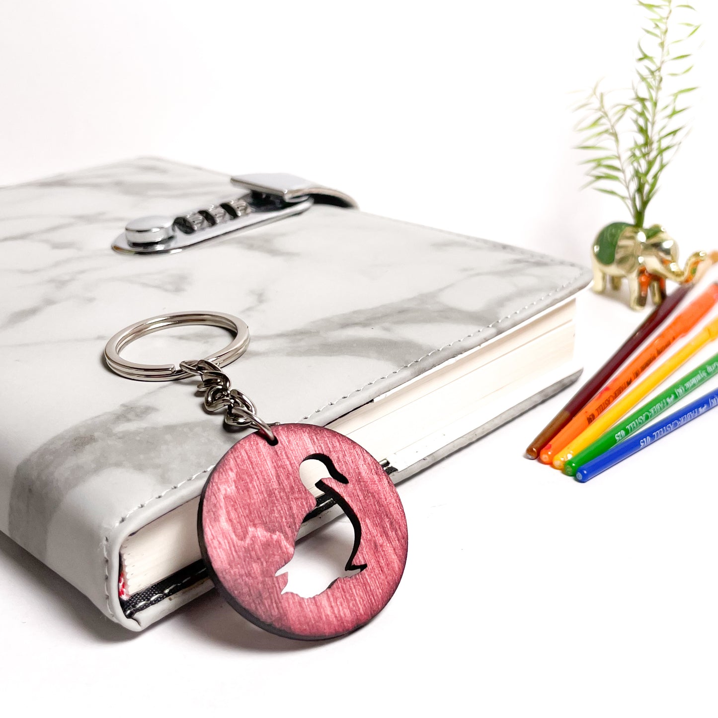 Duck Eka Wooden Key Chain