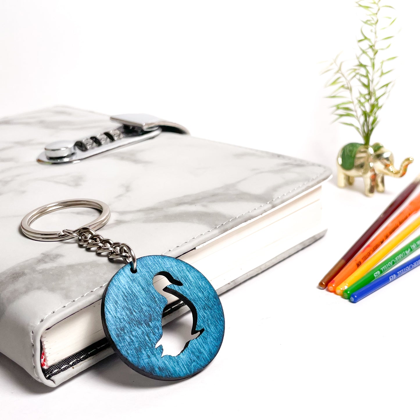 Duck Eka Wooden Key Chain