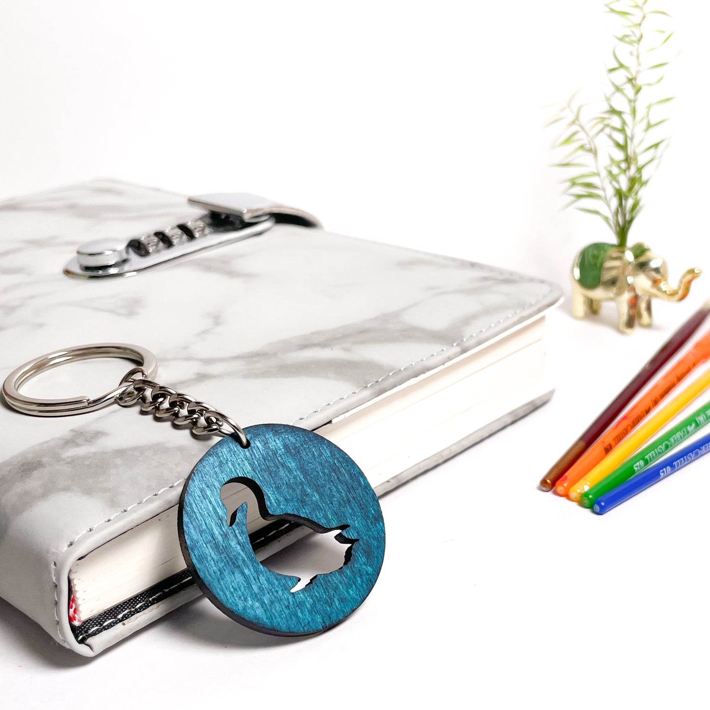 Duck Eka Wooden Key Chain