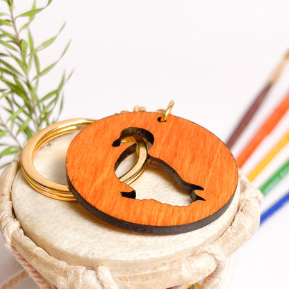 Duck Eka Wooden Key Chain