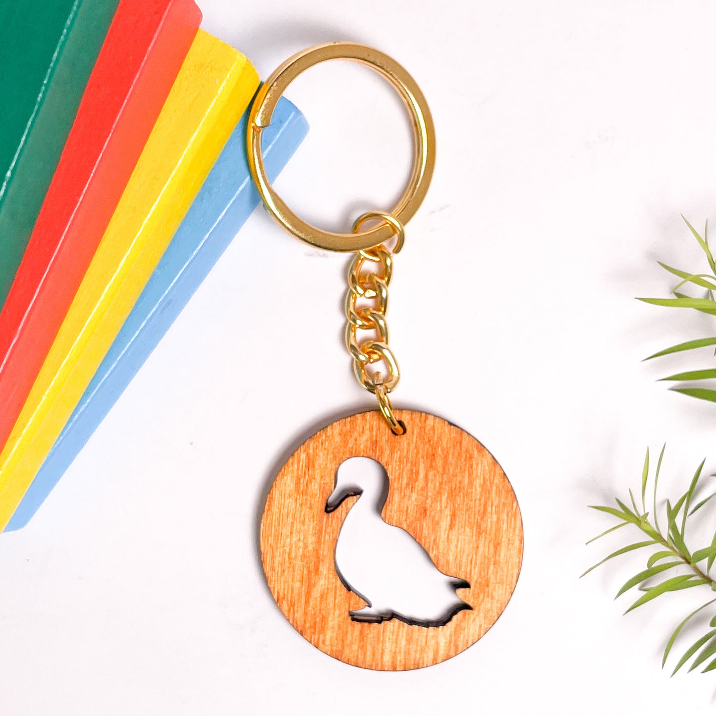 Duck Eka Wooden Key Chain