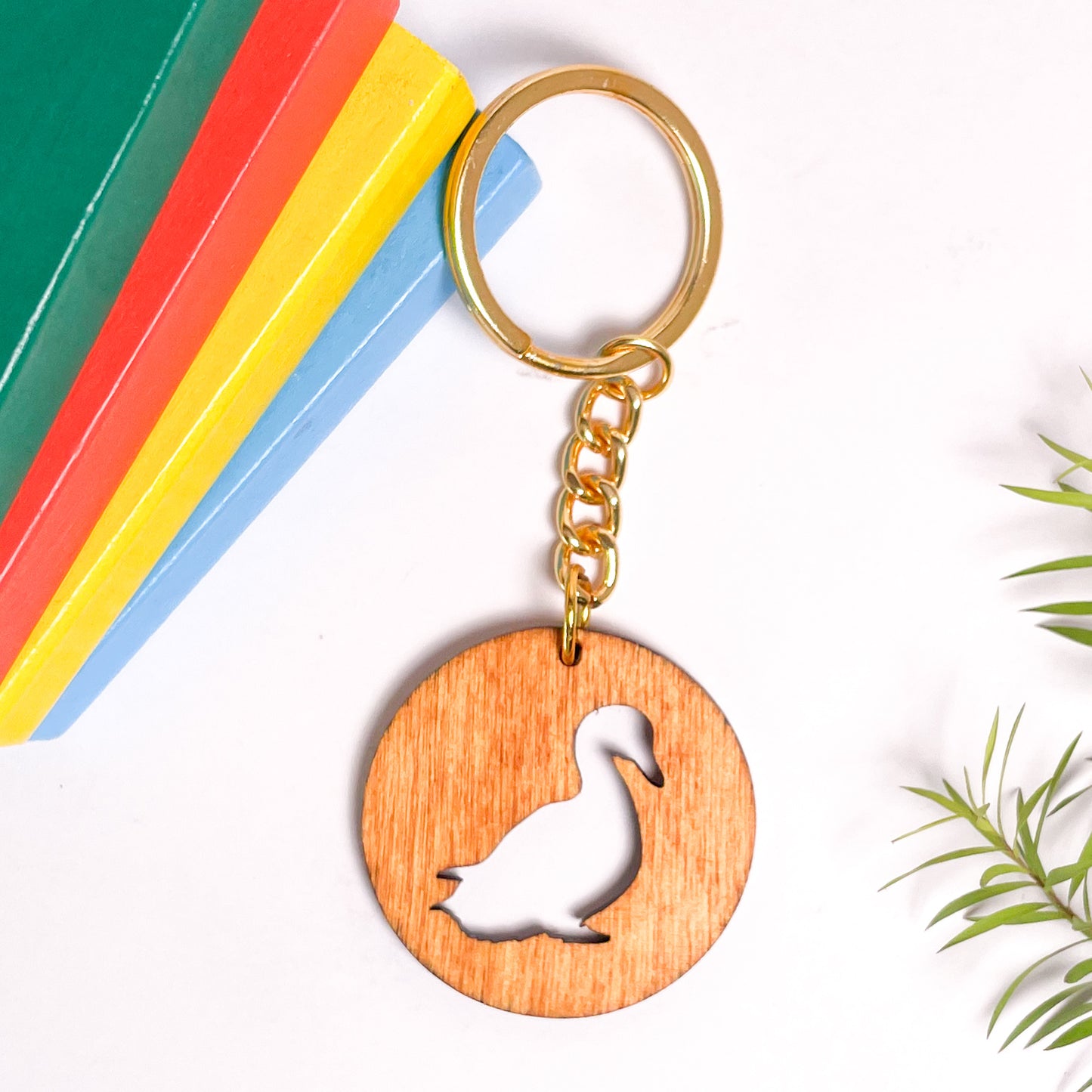 Duck Eka Wooden Key Chain