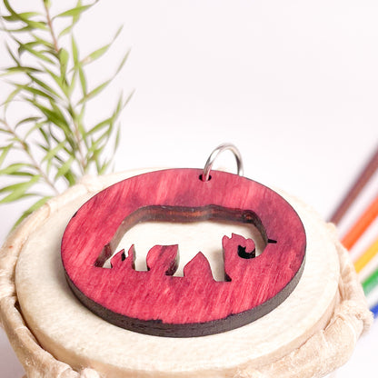Elephant Eka Wooden Key Chain