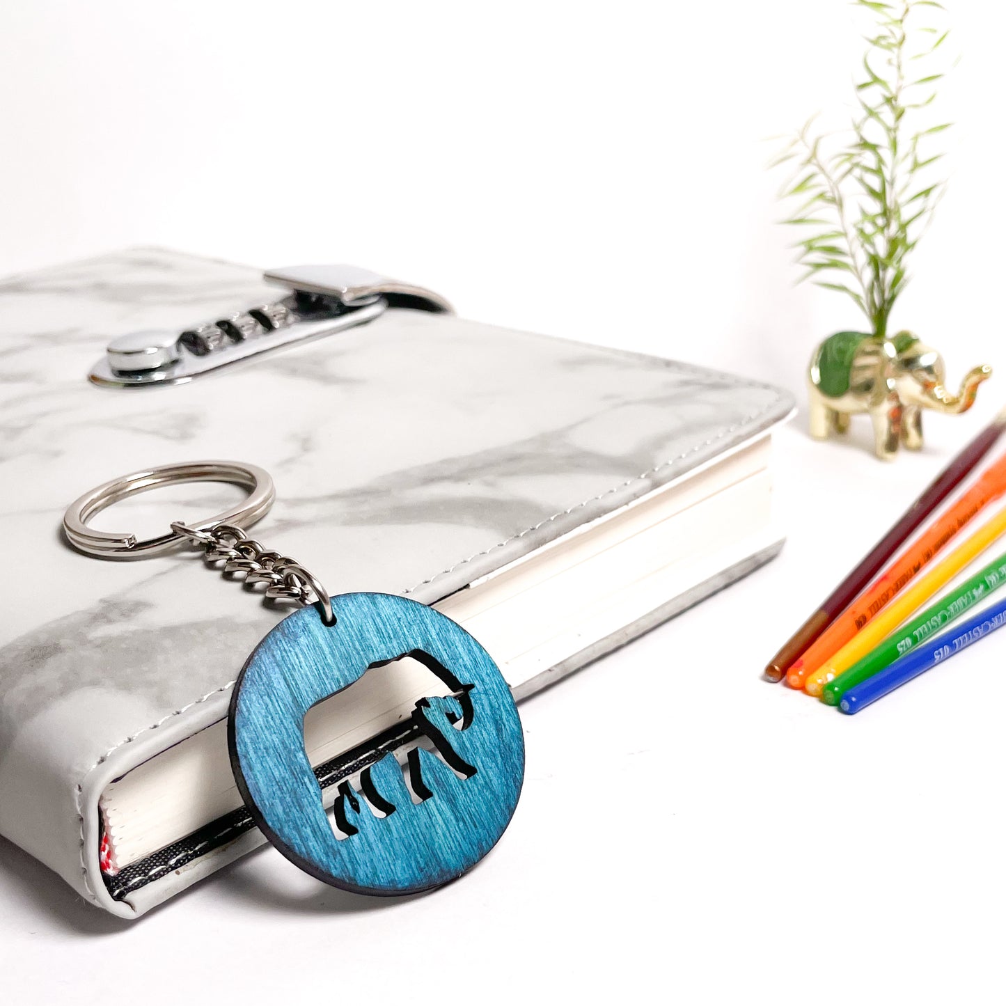 Elephant Eka Wooden Key Chain