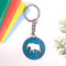 Spirit Animal Key Chain-Elephant Eka Wooden-Indigo