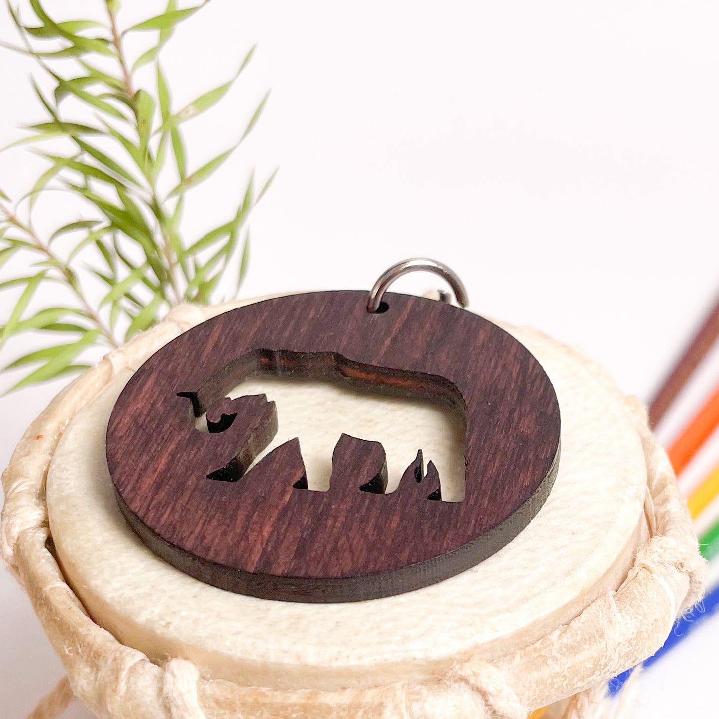 Elephant Eka Wooden Key Chain