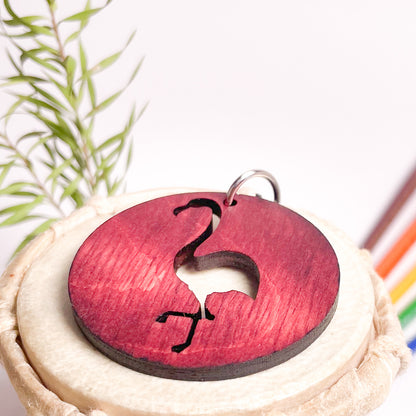Flamingo Eka Wooden Key Chain