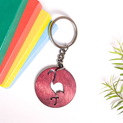 Flamingo Eka Wooden Key Chain