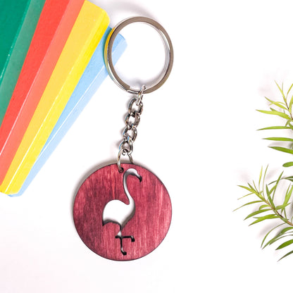 Flamingo Eka Wooden Key Chain