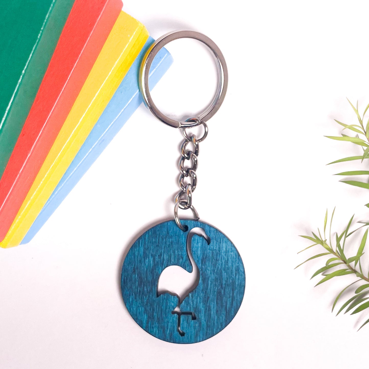 Flamingo Eka Wooden Key Chain