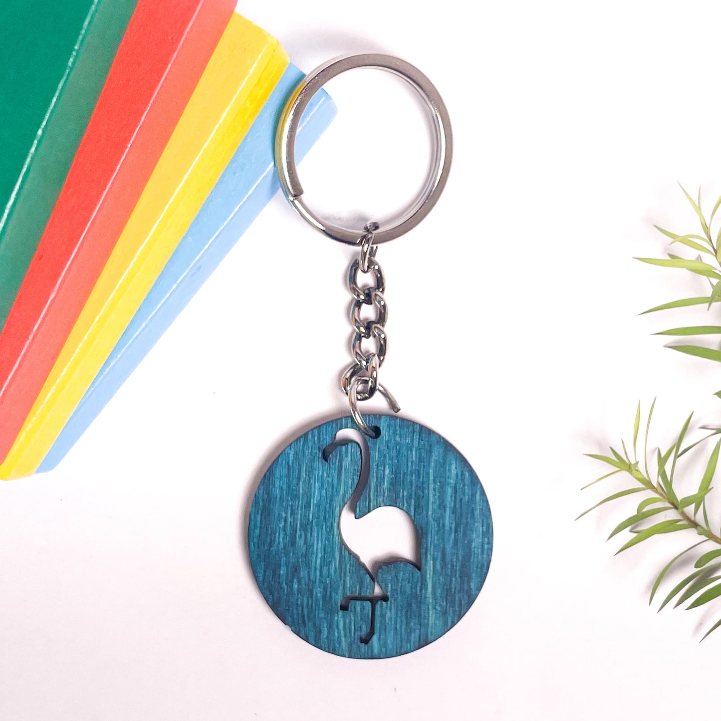 Flamingo Eka Wooden Key Chain