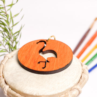 Flamingo Eka Wooden Key Chain