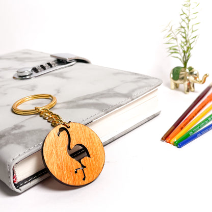 Flamingo Eka Wooden Key Chain