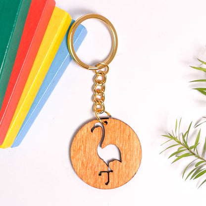Flamingo Eka Wooden Key Chain