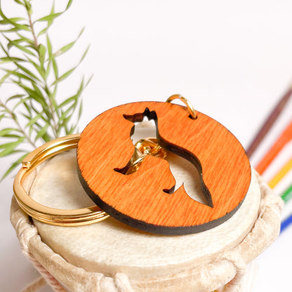 Fox Eka Wooden Key Chain