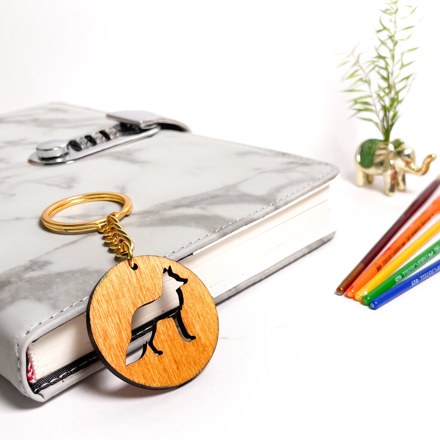 Fox Eka Wooden Key Chain