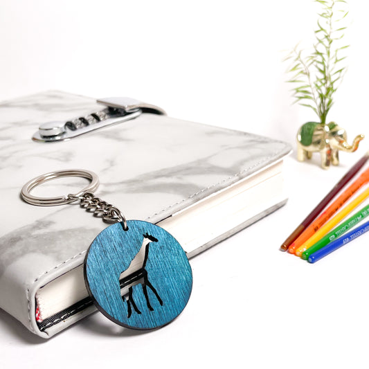 Giraffe Eka Wooden Key Chain