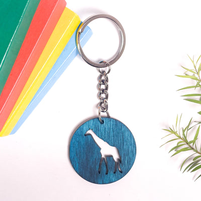 Spirit Animal Key Chain-Giraffe Eka Wooden-Indigo