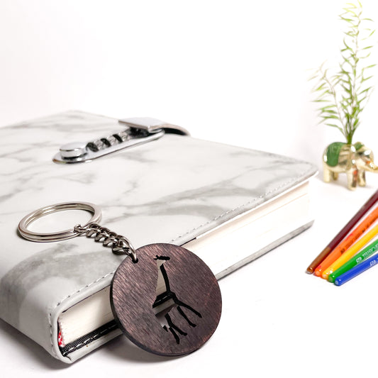 Giraffe Eka Wooden Key Chain