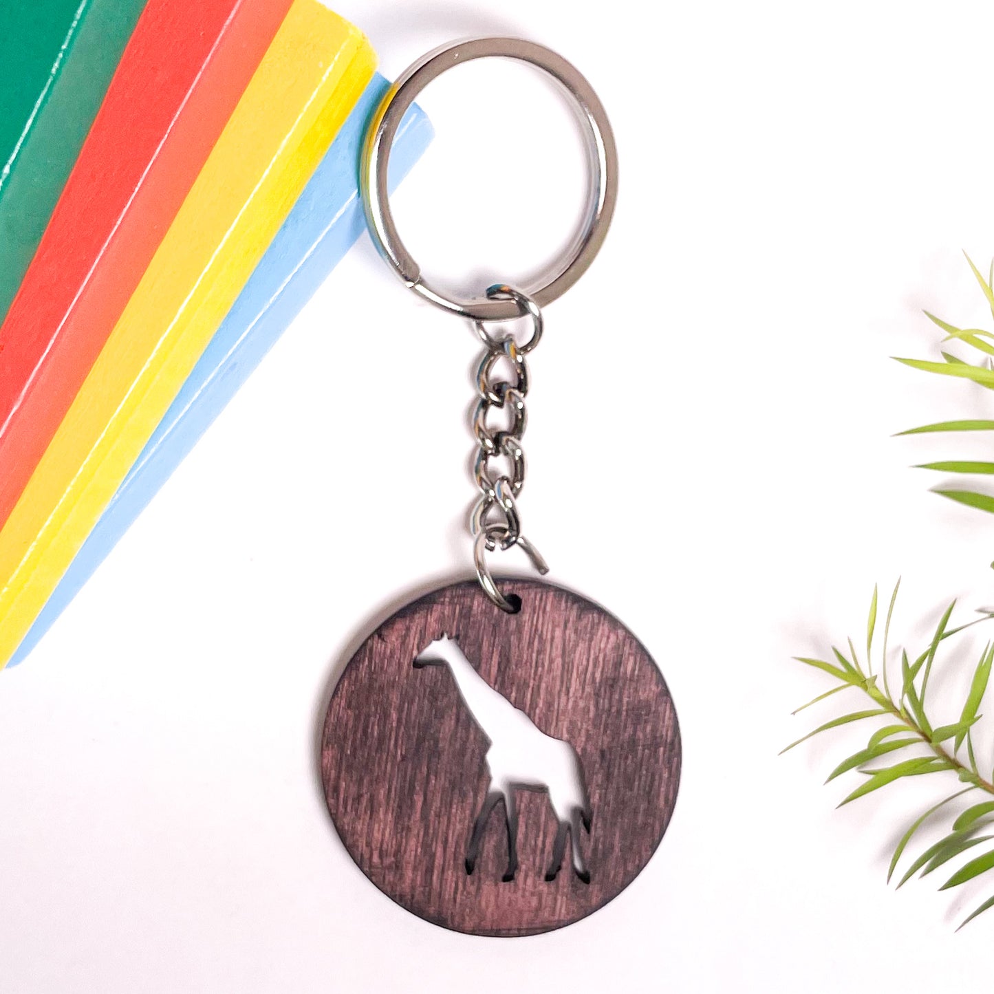 Spirit Animal Key Chain-Giraffe Eka Wooden-Rose Wood