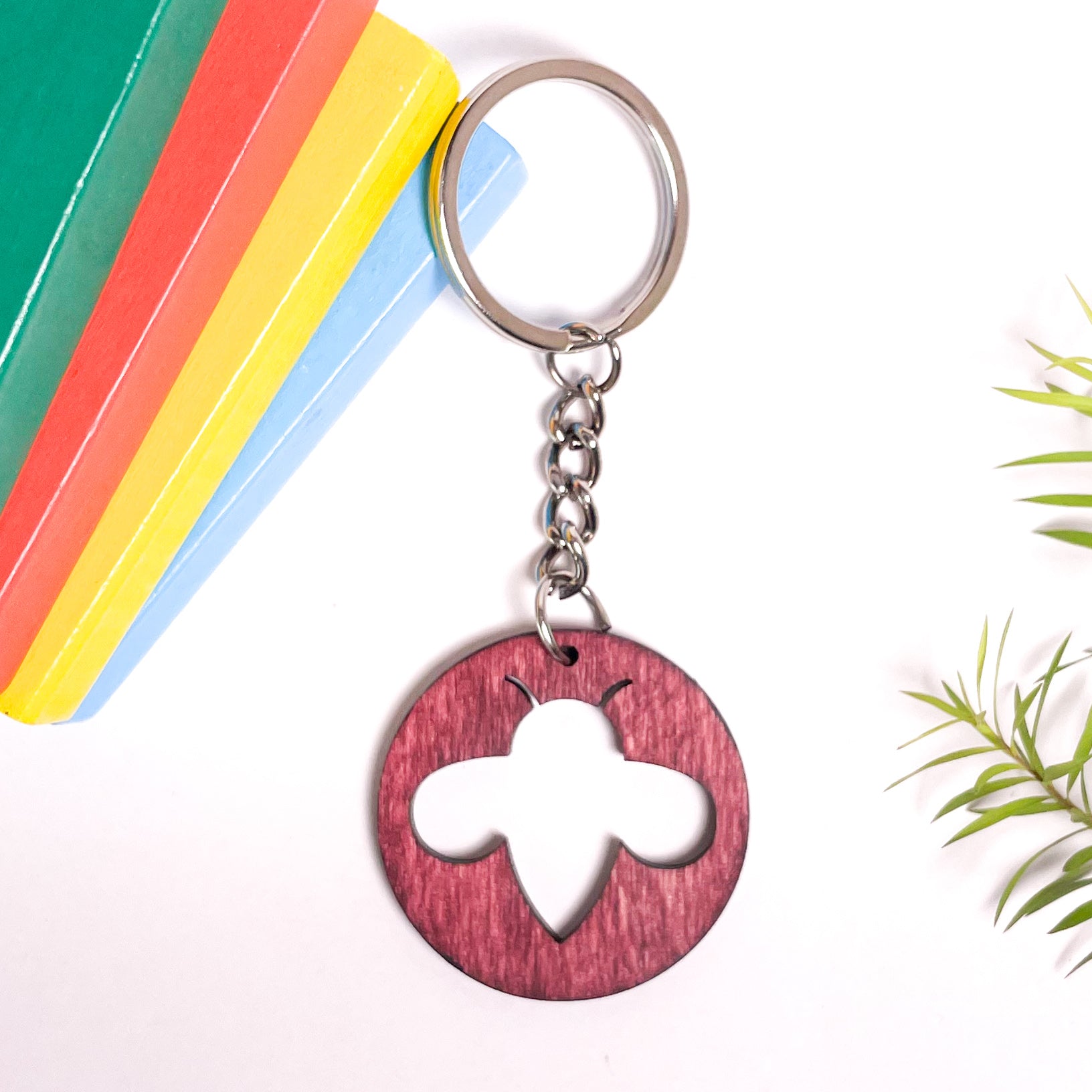 Spirit Animal Key Chain-Honey Bee Eka Wooden-Cherry Wood – IndionArt