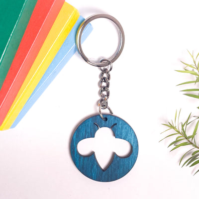 Spirit Animal Key Chain-Honey Bee Eka Wooden-Indigo